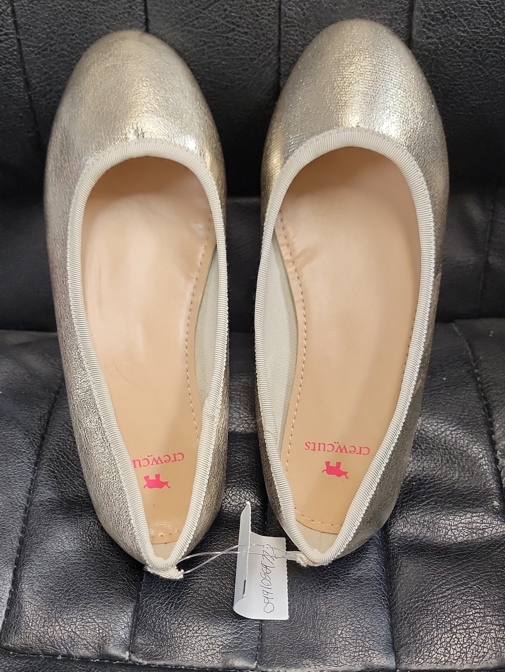 Crewcuts Shimmery Silver Round-Toe Ballet Flats